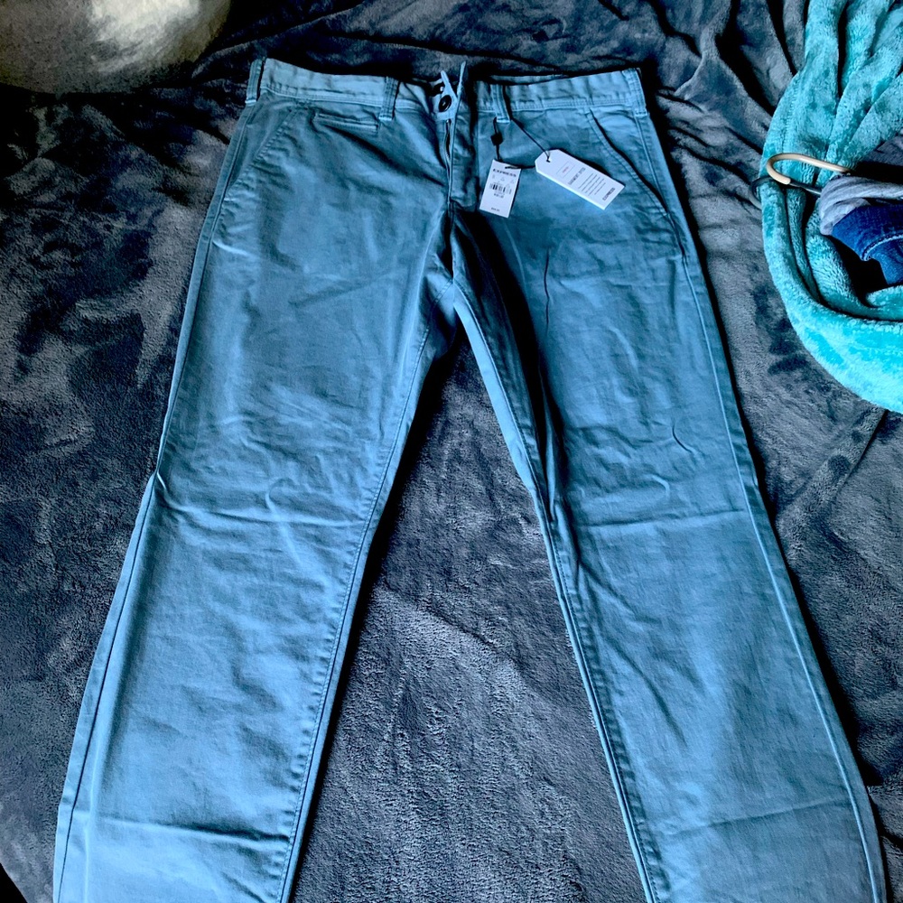 Express Slim Fit Chinos (light blue)